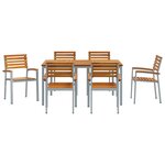 vidaXL Ensemble de salle à manger de jardin 7 pièces en bois massif d'acacia et métal