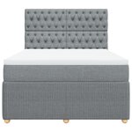 vidaXL Sommier à lattes de lit avec matelas Gris clair 140x190cm Tissu