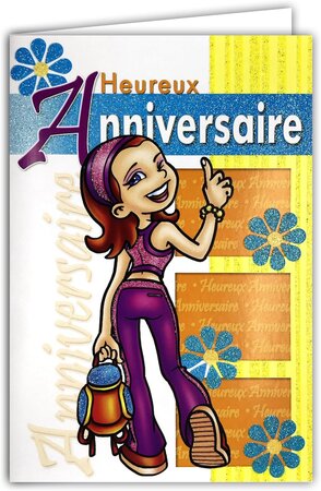 Carte Heureux Anniversaire Pour Jeune Fille Femme avec Enveloppe 12x17 5cm  - La Poste