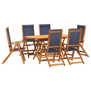 vidaXL Ensemble à manger de jardin 9Pièces bois d'acacia solide textilène