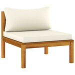 Salon de jardin meuble d'extérieur ensemble de mobilier 5 pièces avec coussin crème bois d'acacia solide 02_0016293