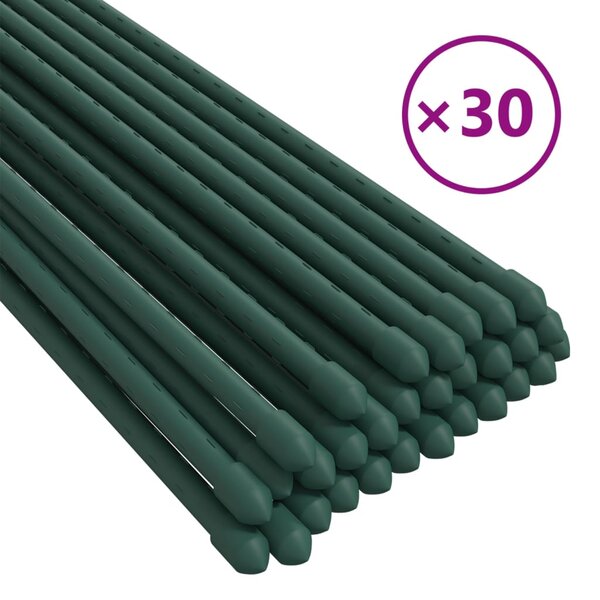 vidaXL Piquets pour plantes de jardin 30 Pièces vert 150 cm acier