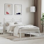 vidaXL Cadre de lit métal avec tête de lit blanc 120x200 cm