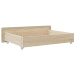 vidaXL Tiroirs de lit 2 Pièces crème bois d'ingénierie et tissu