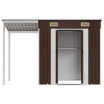 vidaXL Abri de jardin avec toit prolongé marron 277x107x181 cm acier