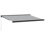 vidaXL Auvent rétractable anthracite et blanc 4x3 m tissu et aluminium