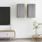 vidaXL Meubles TV 2 Pièces Sonoma gris 30 5x30x60 cm Bois d'ingénierie