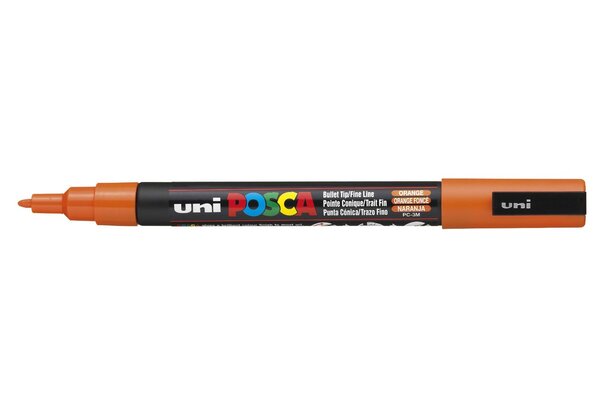 Marqueur pointe conique fine pc3m 0 9 - 1 3mm orange foncé x 6 POSCA