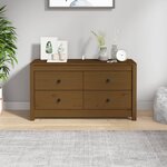 vidaXL Armoire latérale Marron Miel 100x40x54 cm Bois de pin massif