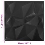 vidaXL Panneaux muraux 3D 48 Pièces 50x50 cm Noir diamant 12 m²