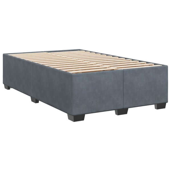 vidaXL Cadre de lit gris foncé 120x190 cm velours
