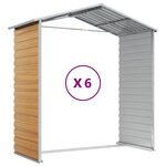 vidaXL Abri de jardin marron clair 191x555x198 cm acier galvanisé
