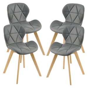 Lot de 4 chaises similicuir 81 x 57 x 49 cm gris 03_0006775