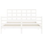 vidaXL Cadre de lit avec tête de lit blanc 160x200 cm bois massif