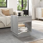 vidaXL Table basse avec LED infini sonoma gris 40x40x50 cm