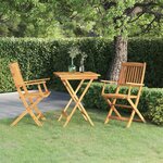 vidaXL Ensemble à manger de jardin pliable 3 Pièces Bois d'acacia solide