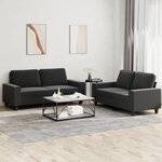 vidaXL Ensemble de canapés 2 Pièces noir tissu
