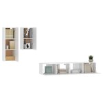 vidaXL Ensemble de meubles TV 4 Pièces Blanc Bois d'ingénierie