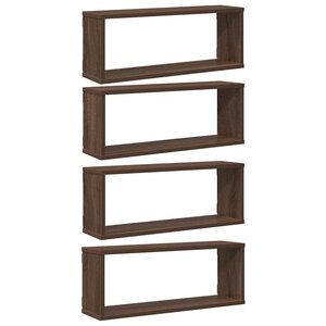 vidaXL Étagères murales cube 4 Pièces Chêne marron Bois d’ingénierie