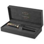 Stylo roller PARKER INGENUITY  Noir  Finition dorée  recharge encre noire pointe fine  coffret cadeau