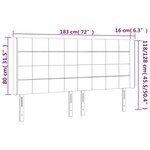 vidaXL Tête de lit à LED Gris clair 183x16x118/128 cm Tissu