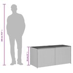 vidaXL Boîte de rangement de jardin noir 283L résine tressée