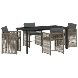 vidaXL Ensemble de salle à manger pour jardin 5 Pièces Gris polyrotin