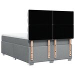 vidaXL Sommier à lattes de lit avec matelas Gris clair 160x200cm Tissu