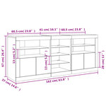 vidaXL Buffet avec lumières LED gris béton 162x37x67 cm