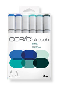 Set Copic Sketch marqueurs Manga 6 couleurs ciel et mer