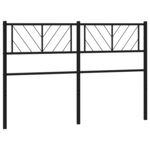vidaXL Tête de lit métal noir 140 cm
