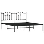 vidaXL Cadre de lit métal avec tête de lit noir 183x213 cm