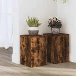 vidaXL Supports pour plantes 2 Pièces chêne fumé bois d'ingénierie
