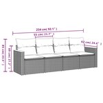vidaXL Salon de jardin avec coussins 4Pièces mélange beige résine tressée