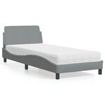 vidaXL Lit avec matelas gris clair 80x200 cm tissu