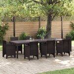 Table de Jardin vidaXL Brune 300x100x73 cm Poly Rattan