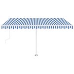 vidaXL Auvent automatique sur pied 450x350 cm Bleu/Blanc