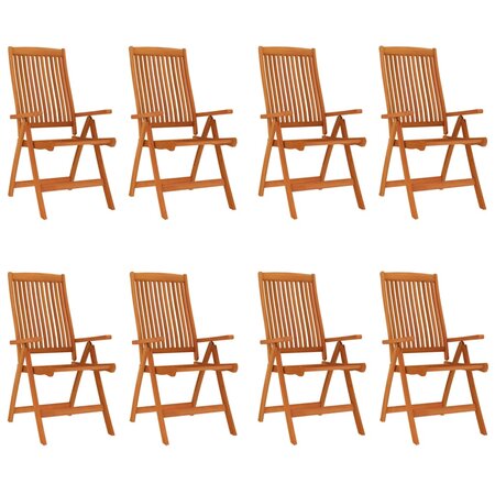 vidaXL Chaises de jardin pliables lot de 8 Bois d'eucalyptus massif