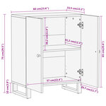 vidaXL Armoire latérale marron et noir 60x33 5x75 cm bois de manguier