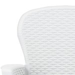 vidaXL Ensemble à manger d'extérieur 7Pièces Plastique Blanc Aspect rotin