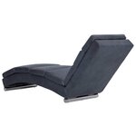 vidaXL Chaise longue Gris Similicuir daim