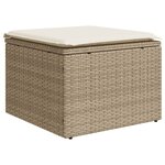 vidaXL Salon de jardin 11 Pièces avec coussins beige résine tressée