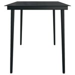vidaXL Ensemble à manger de jardin avec coussins 7 Pièces Noir