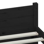 vidaXL Cadre de lit Noir Bois massif 135x190 cm Double
