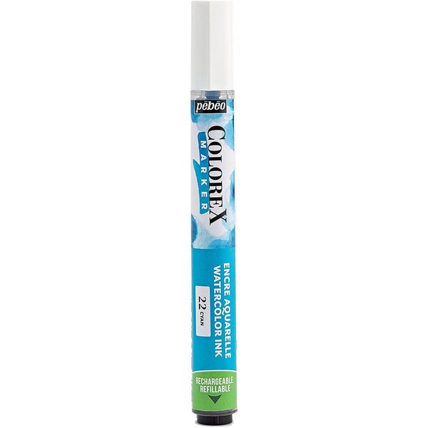 Marqueur encre colorex cyan pébéo