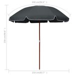 vidaXL Parasol avec mât en acier 240 cm Anthracite