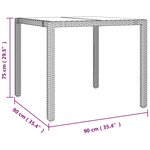 vidaXL Ensemble à manger de jardin et coussins 3 Pièces Beige poly rotin