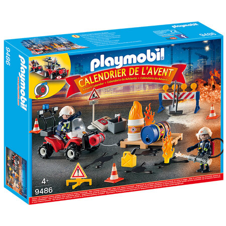 Playmobil 9486 - calendrier de l'avent pompiers et incendie de chantier -  La Poste