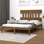 vidaXL Cadre de lit Marron miel Bois massif 200x200 cm