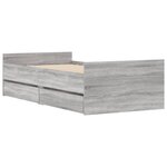 vidaXL Cadre de lit avec tiroirs sonoma gris 100x200 cm